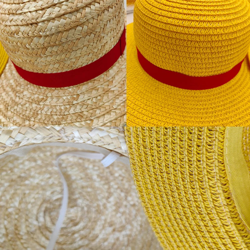 2024 Luffy Straw Hat Anime Cartoon Cosplay Caps Accessories Summer Sun Hat Sunshade Parent-Child Hat Luffy Hat for Women Men