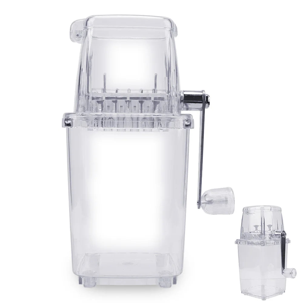 For Home Kitchen Bar Portable Multi-function Manual Ice Crusher Ice Blenders Tools Hand Shaved Ice Machine Transparent