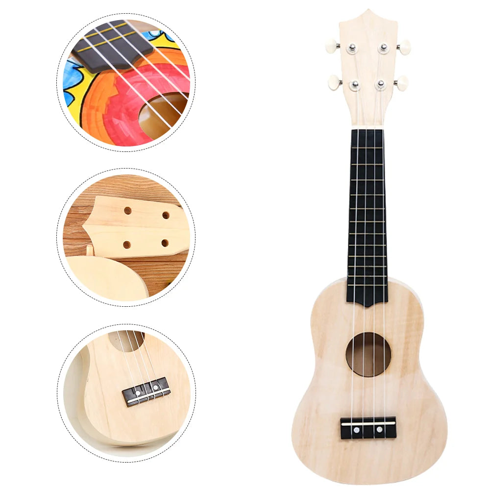 Wood Toys Ukelele Beginner Guitar Ukulele DIY Material Handmade Kit Instrument Crafts Supplies Child Scream