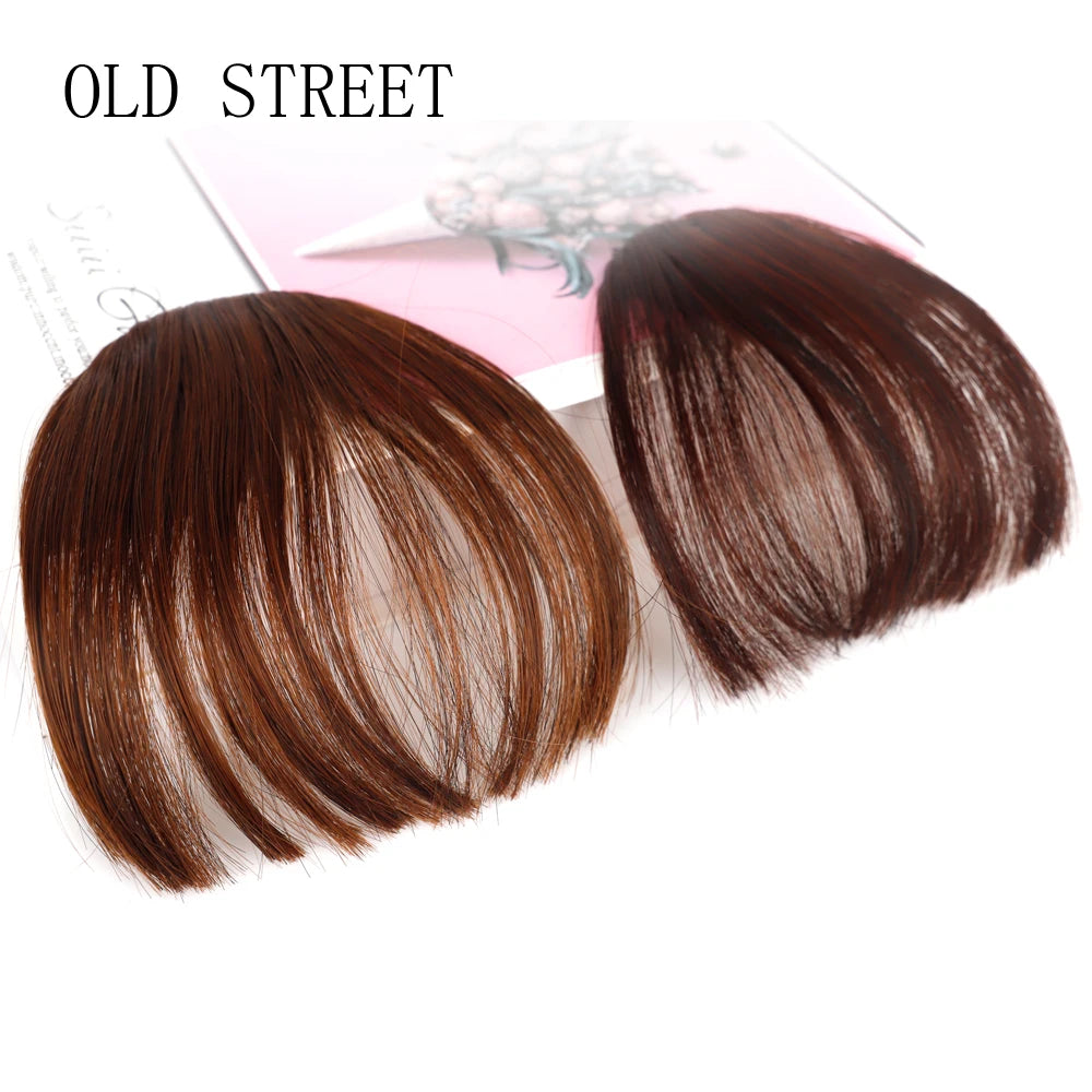 Synthetic Air Bangs Natural Short Brown Black Fake Hair Fringe Extension 1 Clip In Hairpieces Accessories For Women Girl