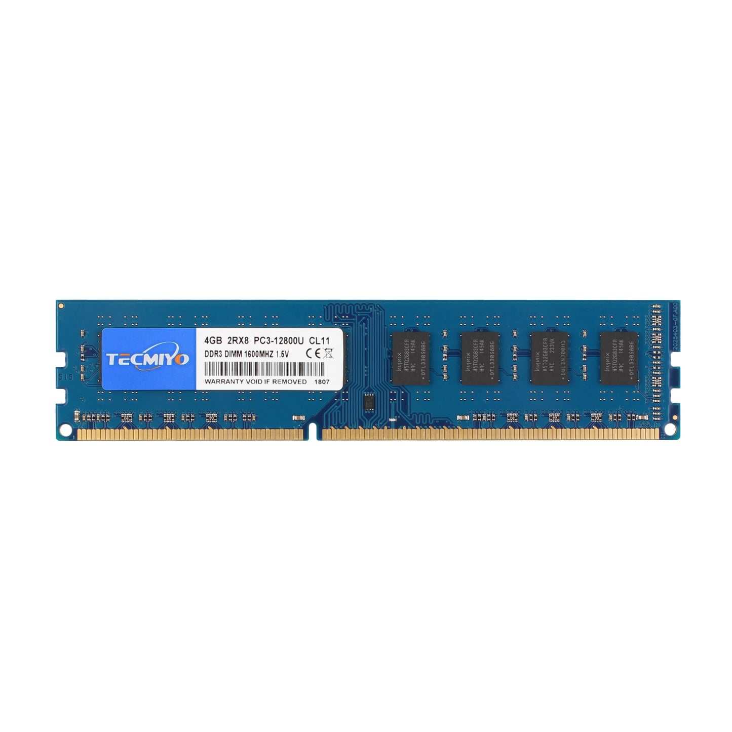 TECMIYO 4GB 8GB Desktop Memoria Ram DDR3 DDR3L 1600MHz 1333MHz PC3-12800U PC3-10600 DIMM 1.5V 1.35V 2RX8 Non-ECC Memory - Blue