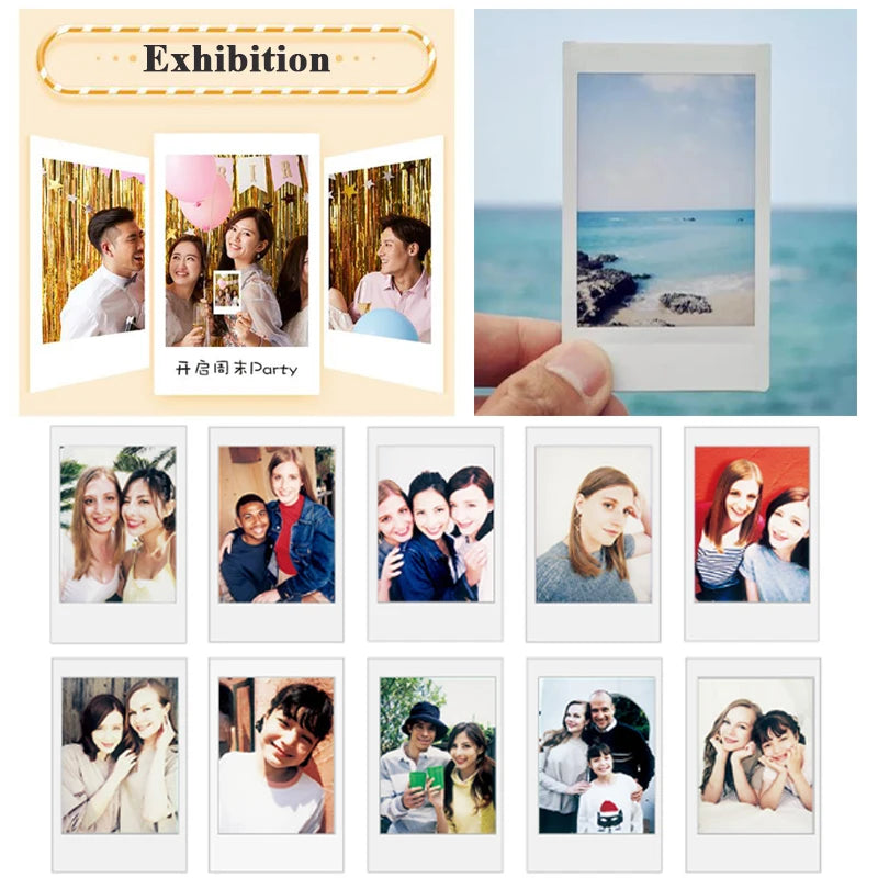 Original 10-50 Sheets Fujifilm Instax mini Film Instant Black frame Macaron Rainbow photo paper for Mini 11 9 8 7s 70 50 90 SP-2