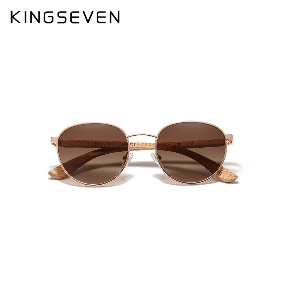 KINGSEVEN النظارات الشمسية للرجال UV400 الاستقطاب المرأة النظارات الإطار الخشب الطبيعي موضة نظارات شمسية نظارات حماية