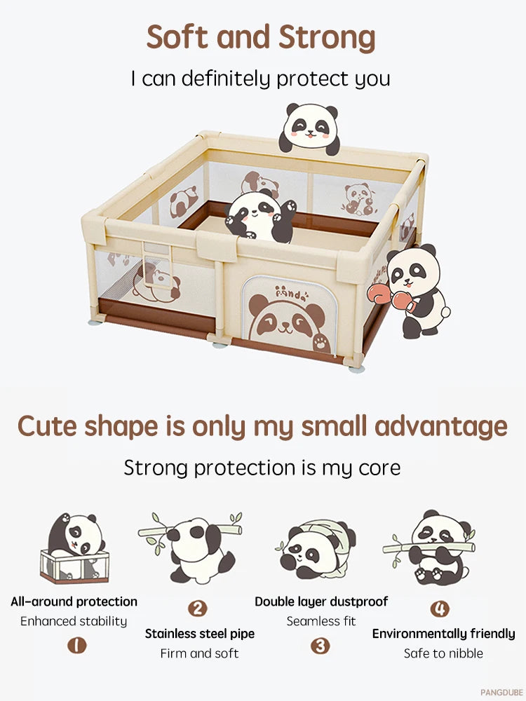 PANGDUBE Panda Baby Playpens Children's Playpen Optional 4 Sizes Playpen for Baby Activity Gym Kids Play Fence Playground