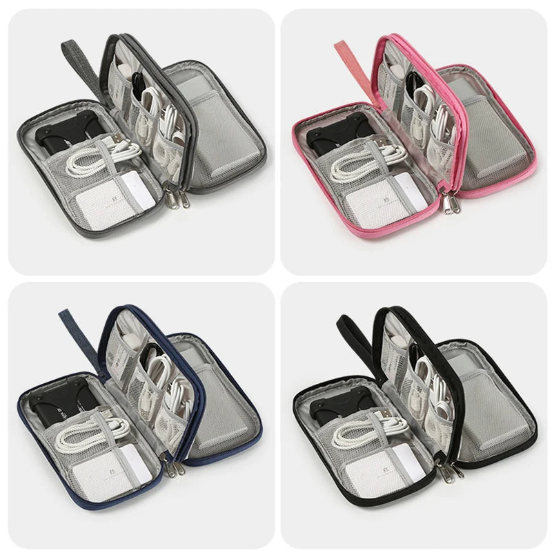 Portable Waterproof  Travel Cable Organizer Pouch Electronic Accessories Carry Case Storage Bag Passport Holder