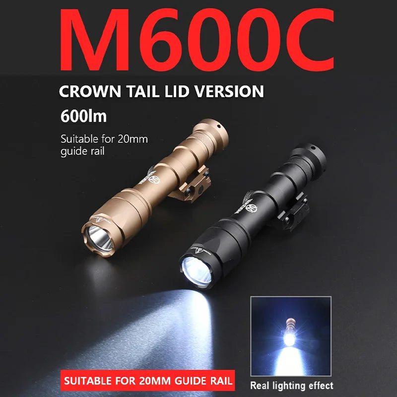 مصباح كشفي تكتيكي من WADSN Airsoft Surefir M600C M600 M300 AR15 لسلاح البندقية ومصباح صيد LED كشاف SF M300A