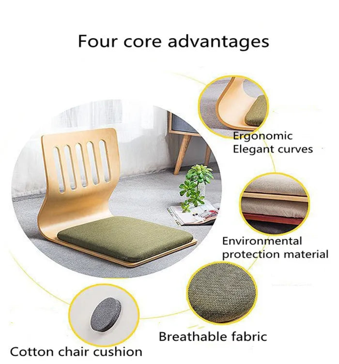 Japanese Lazy Creative Tatami Chair Living Room Sofa Carpet Bedroom Balcony Floor Back-Up Chair Legless Chair Indoor Chair