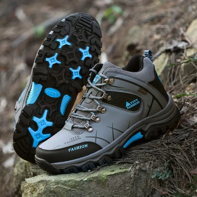 Men's Winter Snow Boots Waterproof Leather Sports Super Warm Men's Boots Outdoor Men's Hiking Boots Work Travel Shoes Size 39-47