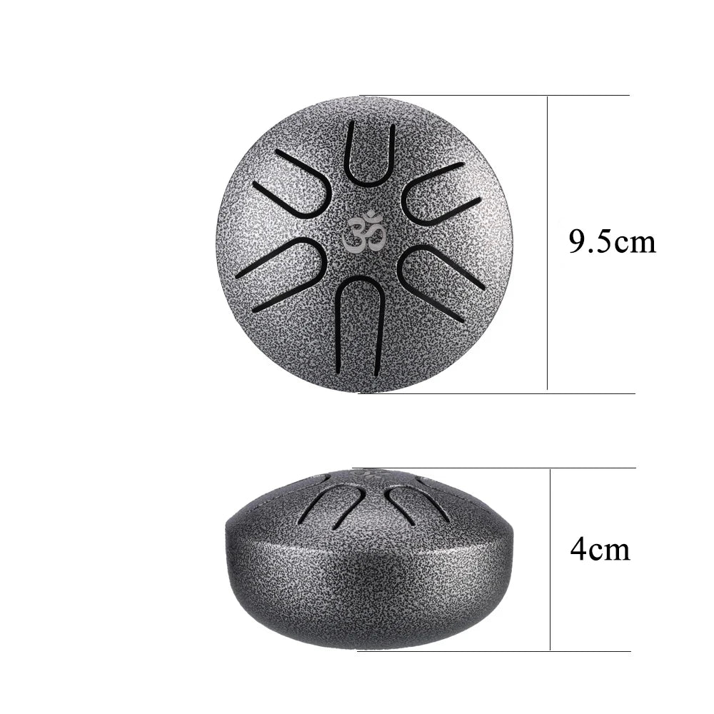 Hluru Mini Glucophone 3 Inch 6 Notes Steel Tongue Drum Handpan Ethereal Drum Music Drum Handpan Drum Music Instrument