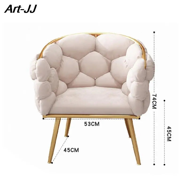 Light Luxury Fluffy Single Sofa Chairs Nordic Bedroom Casual Chair Nail Shop Makeup Chair Waiting Chairs Living Room Furniture