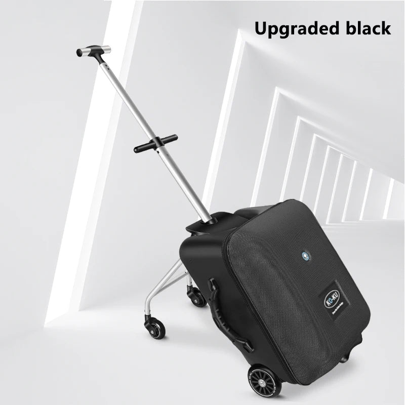 Children‘s suitcases on wheels can sit kids rolling luggage Trolley Case Lazy Walk ride Travel Suitcase for baby