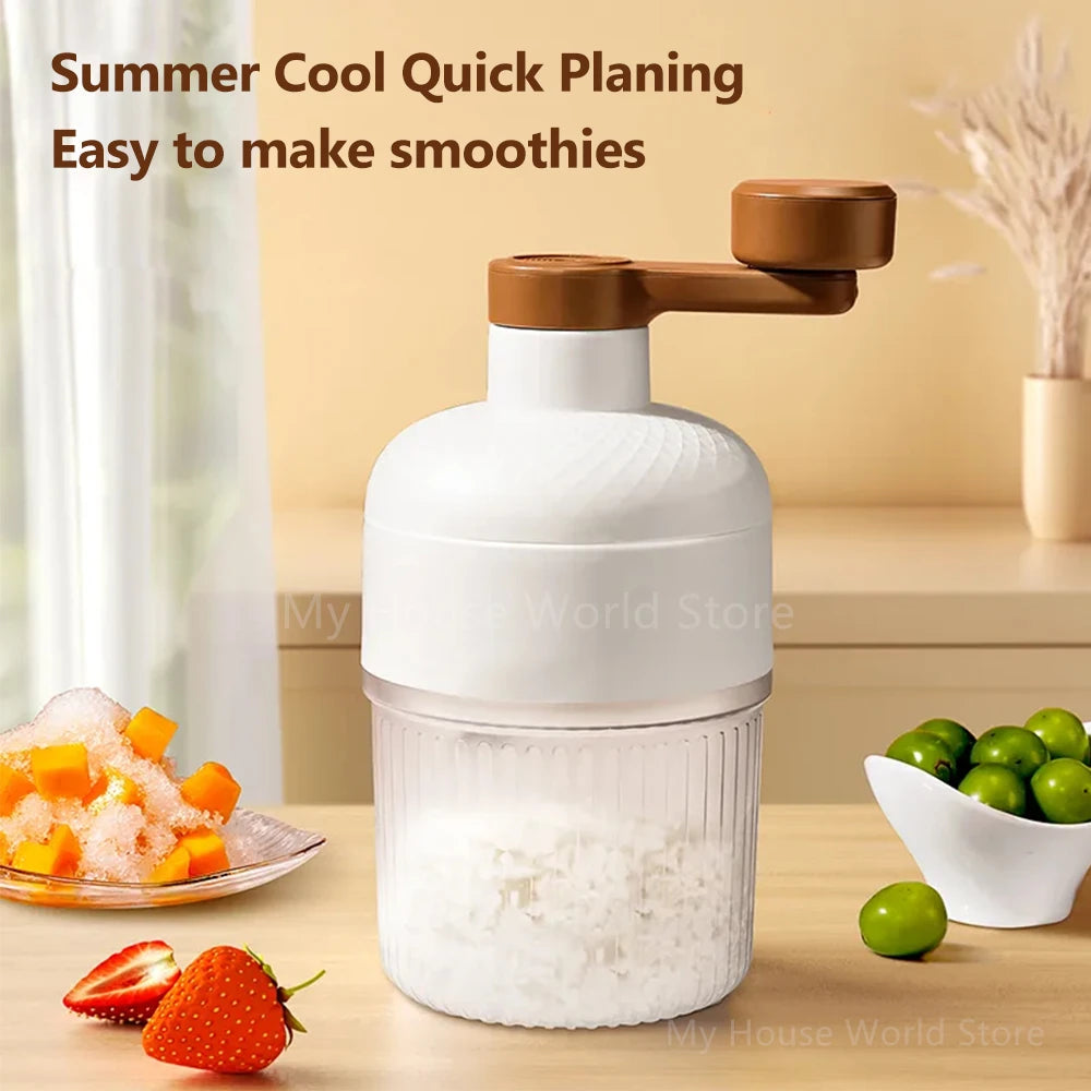 Shaved Ice Machine Mini Ice Crusher Hand Operated Shaved Ice Milkshake Maker Household Portable Small Hail Machine Kitchen Tool