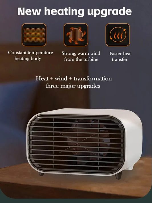 Desktop Electric Heater 600W Fast Heating Constant Temperature Wide-angle Warm Supply Low Noise Mini Home