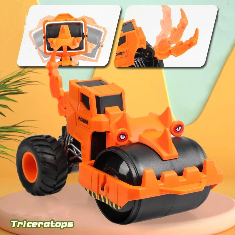 Children's toys inertial Four-wheel off-road car dinosaur can swing engineering car excavator clamping Kids boy gift