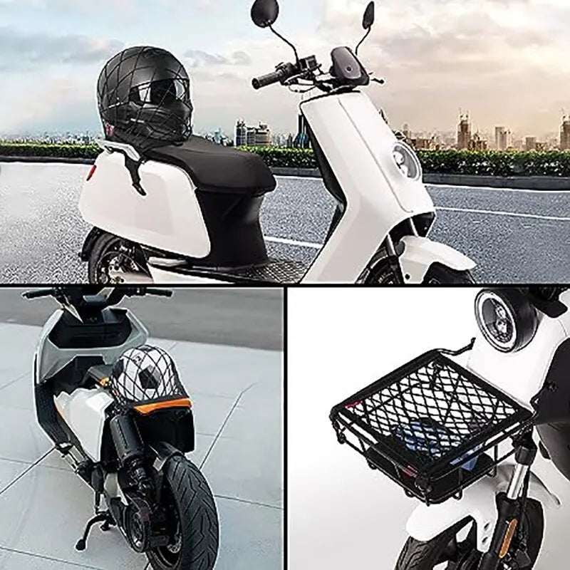 Motorcycle Cargo Net High Elastic Double Layer Motorcycle Net for Helmet Storage 10"X11" Bungee Cargo Net with Hooks Luggage Net