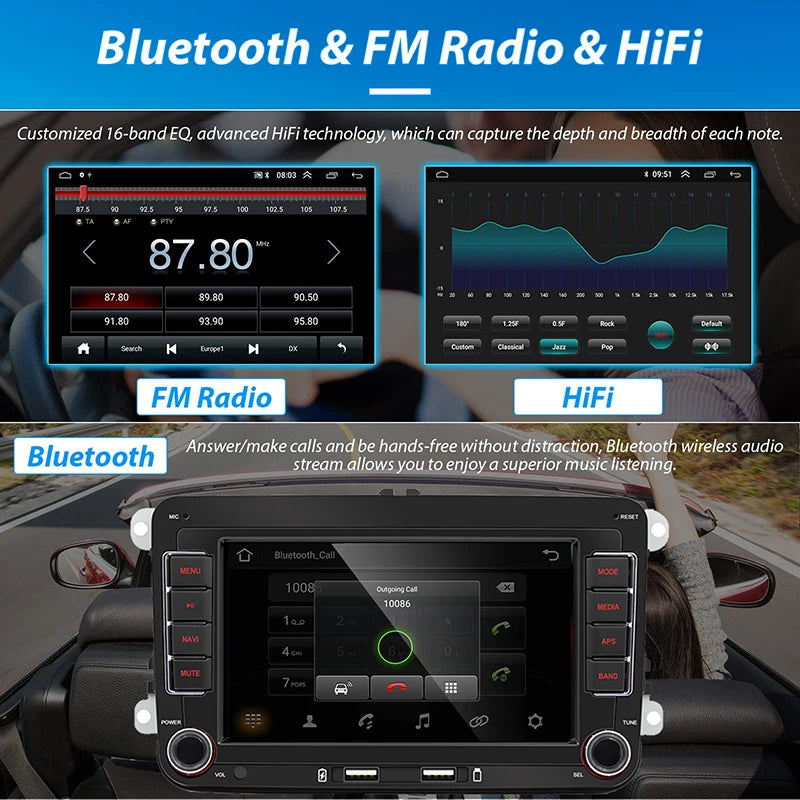 Android13 2 Din Car Radio for VW Volkswagen Golf 5 6 Passat B6 Jetta MK5 MK6 Autoradio Multimedia Player Car Intelligent Systems