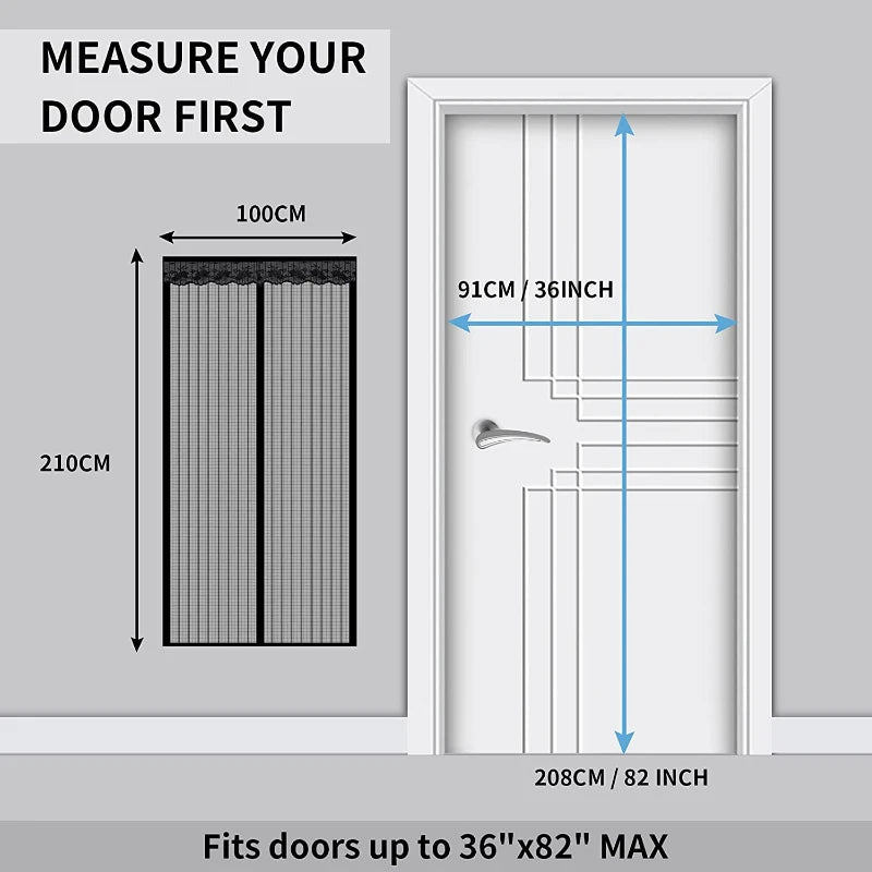 ستائر مطبخ مقاومة للبعوض والحشرات والذباب في الصيف الحار، شبكية مغناطيسية، شاشة باب تغلق تلقائيًا