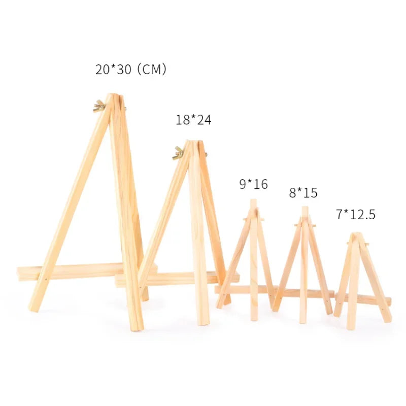 1/5pcs Natural Wood Mini Easel Frame Tripod Display Meeting Wedding Table Name Card Stand Display Holder Children Painting Craft