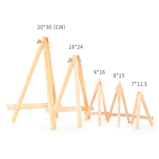 1/5pcs Natural Wood Mini Easel Frame Tripod Display Meeting Wedding Table Name Card Stand Display Holder Children Painting Craft