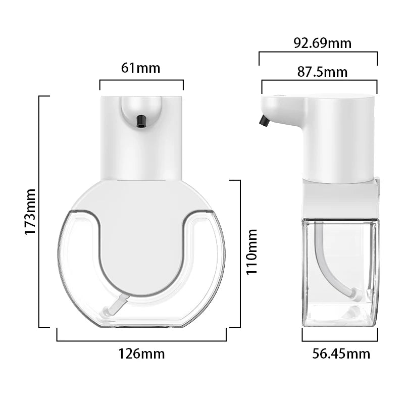 موزعات الصابون الأوتوماتيكية بدون لمس، غسالة ذكية لليدين مع شحن USB، مادة ABS عالية الجودة باللون الأبيض