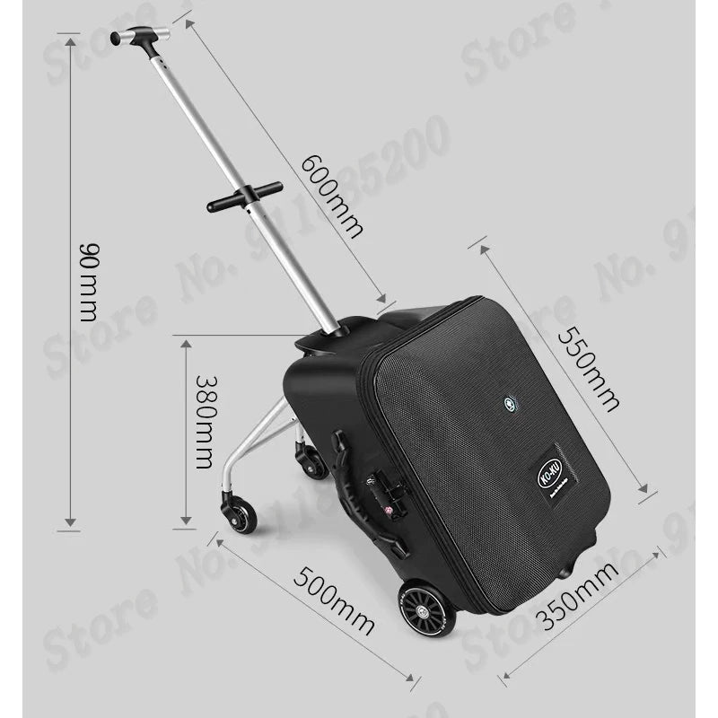 Children‘s suitcases on wheels can sit kids rolling luggage Trolley Case Lazy Walk ride Travel Suitcase for baby