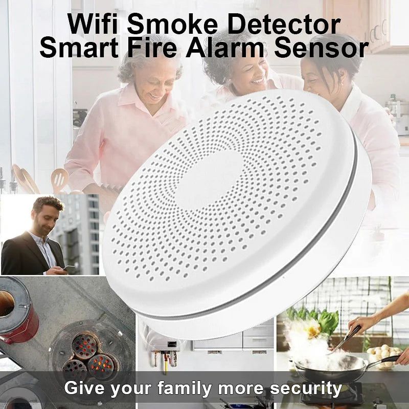 2 in 1 Version WiFi Tuya Smart Co & Smoke Detector Alarm Carbon Monoxide Parlor Room Kitchen Shop Fire PIR Sound Sensor Alert