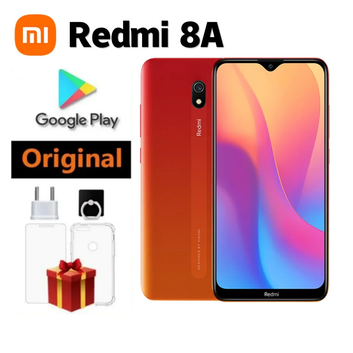 Оригинальный Xiaomi Redmi 8A 4 ГБ 64 ГБ Аккумулятор мобильного телефона 5000 мАч Snapdargon 439 12 МП камера 4G смартфон