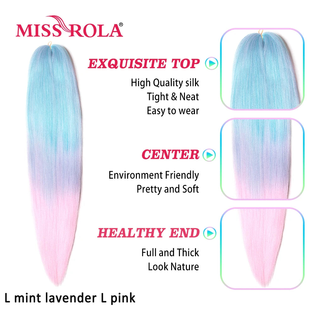 Miss Rola Synthetic Wholesale Bulk 5 Pieces 24 Inch 100g Stretched Jumbo Braiding Hair Kanekalon Pink Twist Braid Hair Extension