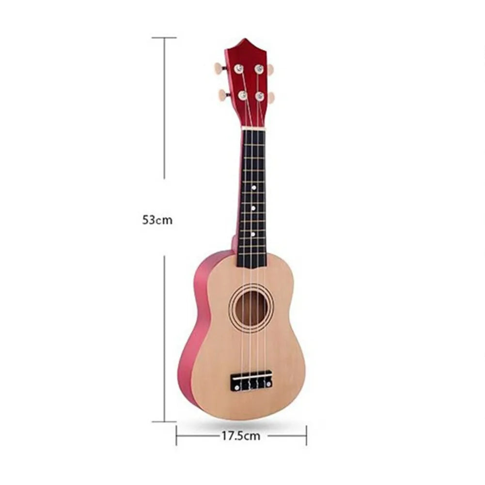 21 Inch Wood Ukulele 4 Strings Beginners Ukulele Kids Gift Starter Musical Instruments Soprano Bass Guitar With Bag Multi Color