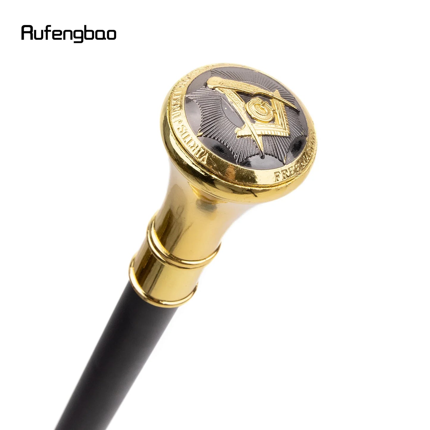 Golden Freemasonry Freemasons VG Totem Relief Walking Cane Fashion Walking Stick Gentleman Crosier Knob Walking Stick 93cm