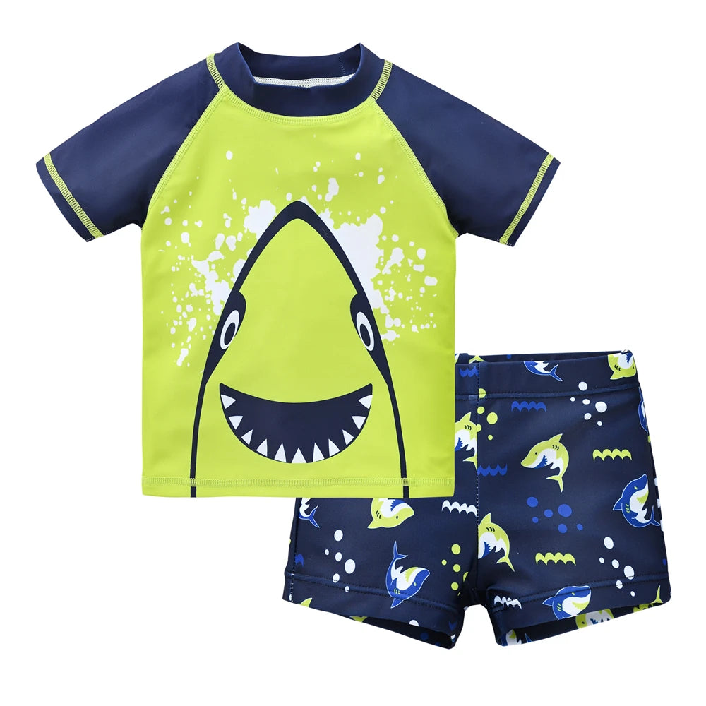 Kids Boy Swimsuit Cool Print 2 Pcs/lot 1-7 Years Summer Children Board Shorts Children Boys Swimwear Beach Surfing