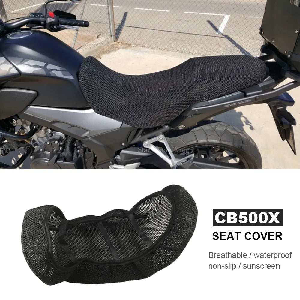 Motorcycle Accessories Anti-Slip 3D Mesh Fabric Seat Cover Breathable Waterproof Cushion For Honda CB500X CB500 X CB 500 X