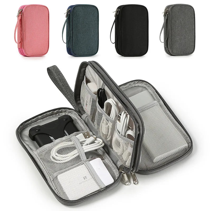 Portable Waterproof  Travel Cable Organizer Pouch Electronic Accessories Carry Case Storage Bag Passport Holder