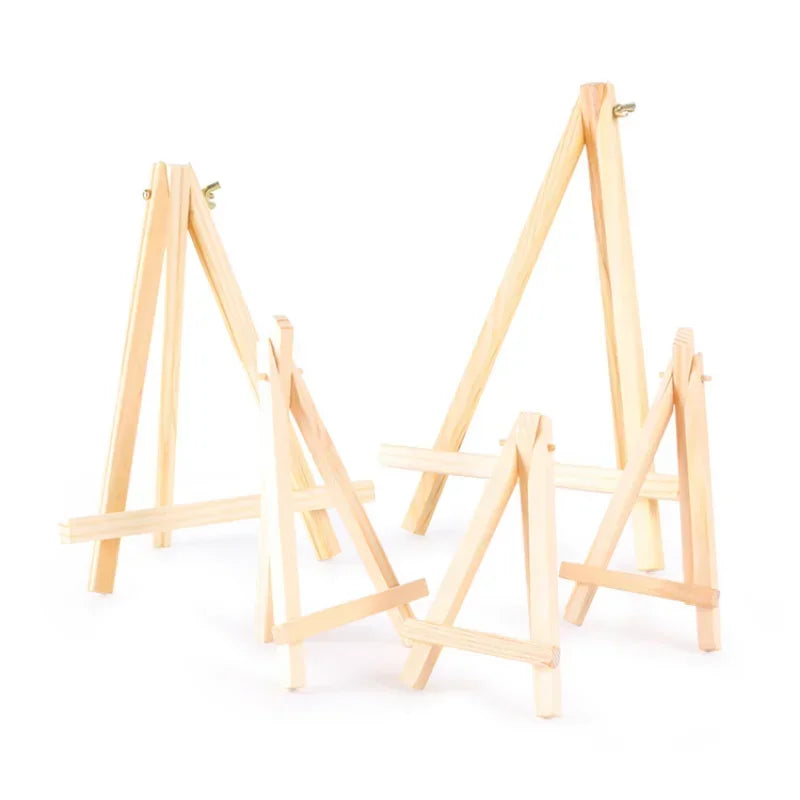 1/5pcs Natural Wood Mini Easel Frame Tripod Display Meeting Wedding Table Name Card Stand Display Holder Children Painting Craft