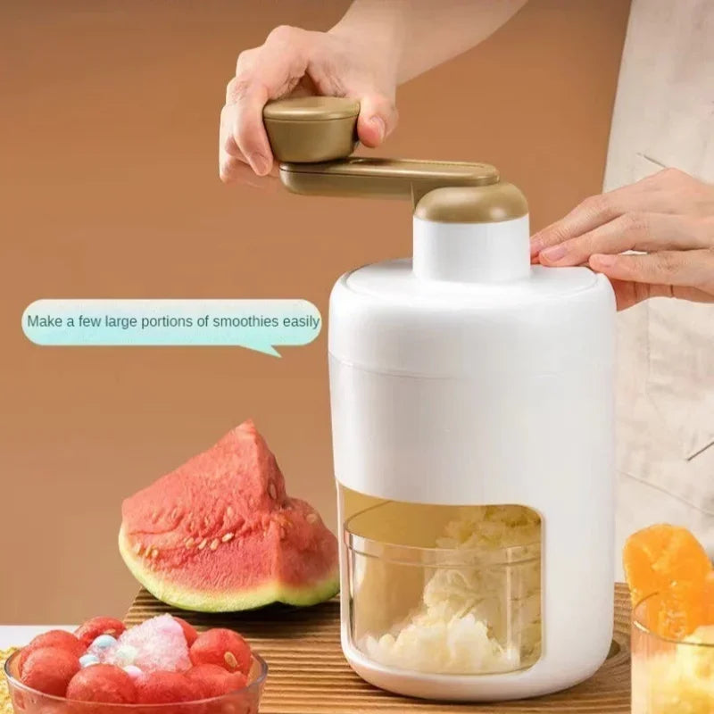 Manual Ice Shaver Household Small Ice Crusher Mini Shaved Ice Milkshake Machine Portable Hand-cranked Smoothie Machine