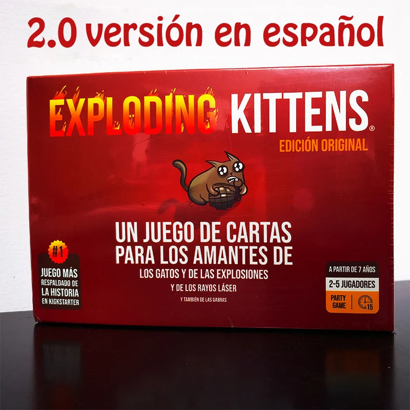 لعبة لوحة Exploding Kittens لحفلة عائلية، لعبة ورق للكبار والصغار مناسبة كهدية في العطلات