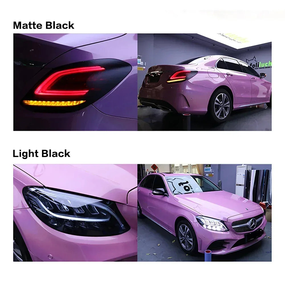 30*200cm Car Headlight Tint Fog Light Taillight Smoke Black Tint Vinyl Film Waterproof Film for Headlights Car Body Film