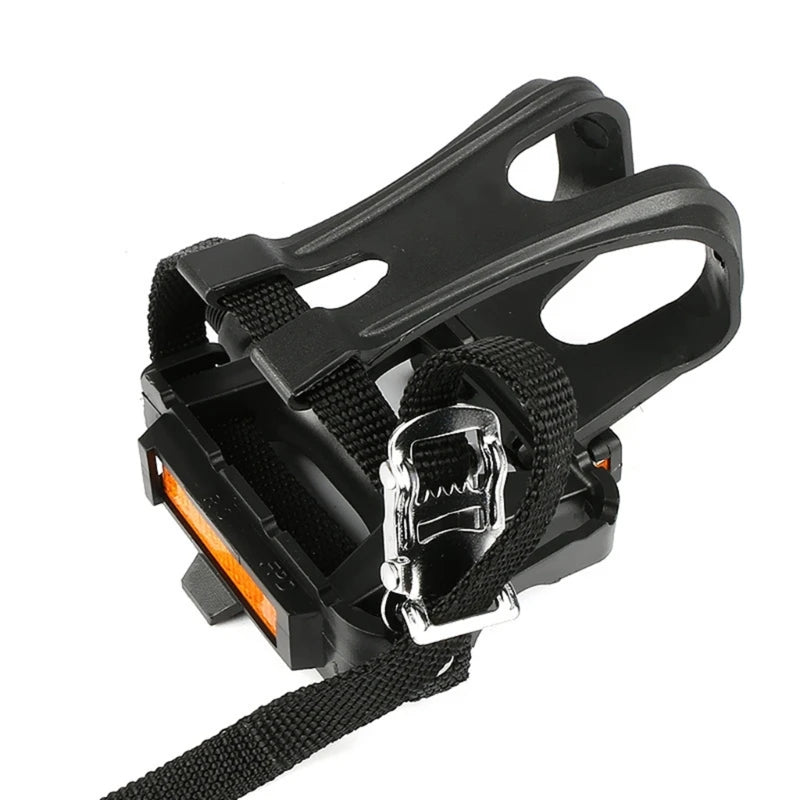 Bike Pedals With Clip & Straps Bicycles Toe Clip Cage Indoor Exercise Spin Bike Pedals For Fitness Indoor Exercise Bikes