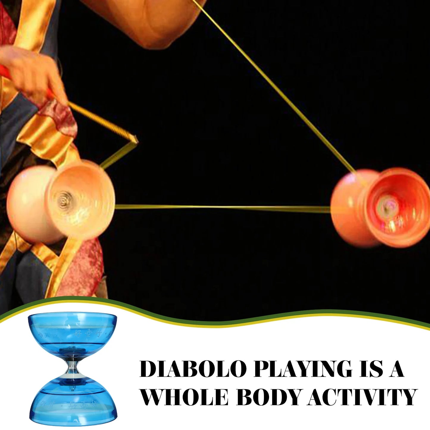 Professional Diabolo Diabolo Yoyo Elderly People Toy Kids Juggling Fitness Set Tpu Chinese for Child Bearing Classic