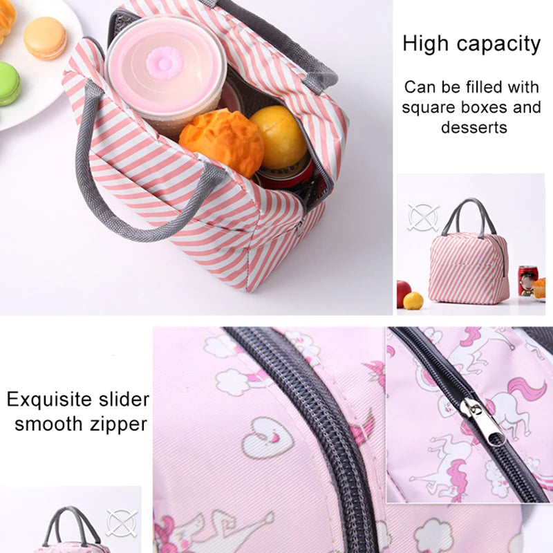 Lunch Bag Handle Insulation cooler bag for Women kid Lunch Box picnic travel Portable Food Storage Breakfast Thermal Food Bag