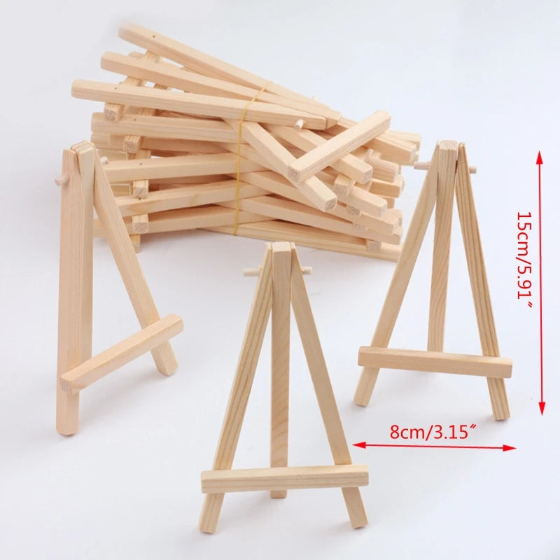 10Pcs Mini Tripod Easels Small Display Stand Painting Holder Wood Stand Art Supplies for Photo Crafts Paintings Artworks