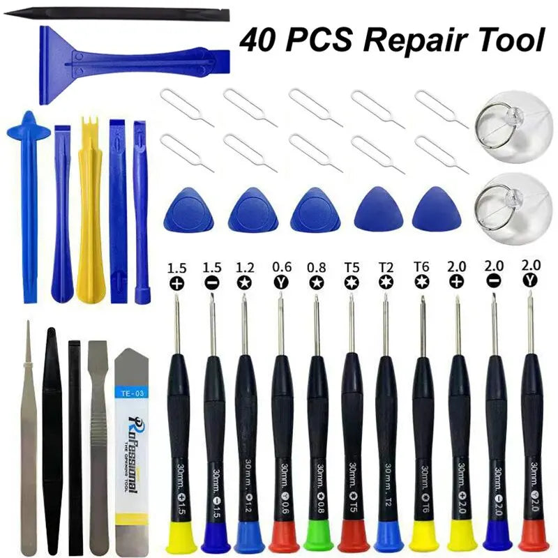 40 in 1 Mobile Phone Repair Tools Disassemble Repair Set for iPhone Screwdriver Combination Skid Multi Function Disassembly Kit