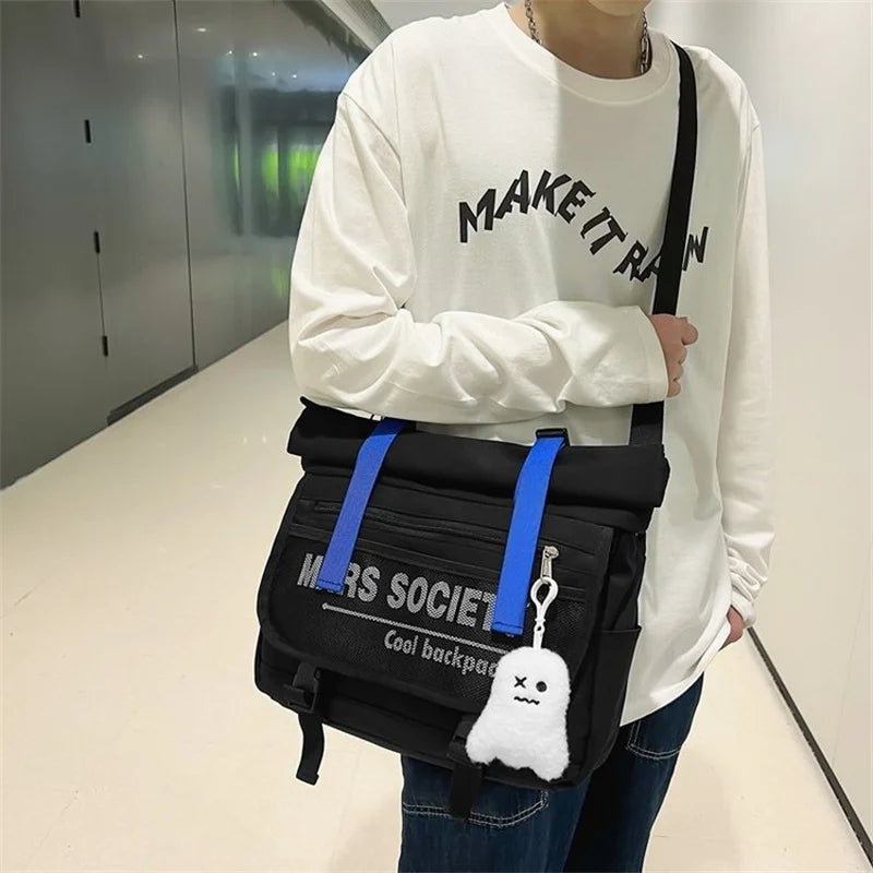 2023 Fashion High-capactiy Vintage Backpack Japanese Multifunctional School Bags For Boys Gilrs Casual Messenger Crossbody Bag