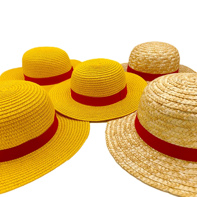 2024 Luffy Straw Hat Anime Cartoon Cosplay Caps Accessories Summer Sun Hat Sunshade Parent-Child Hat Luffy Hat for Women Men