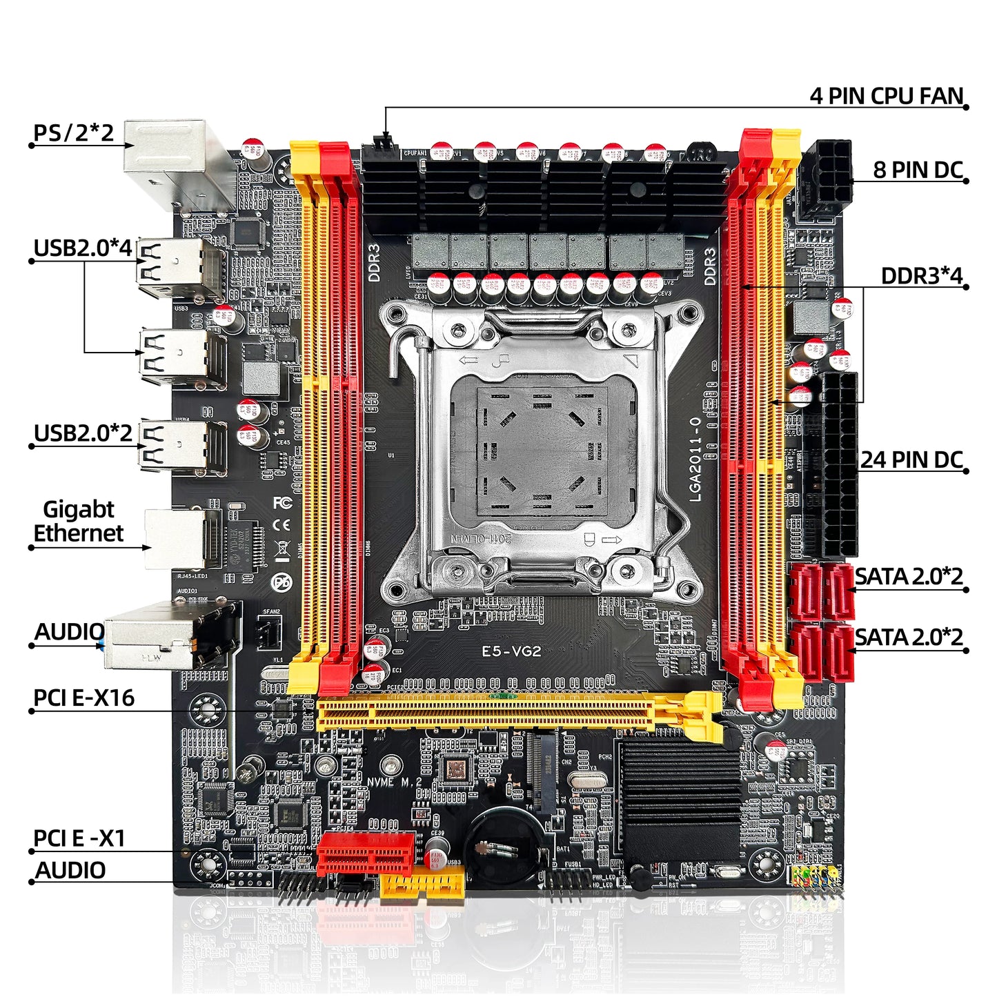 Комплект материнской платы ZSUS X79 VG2 с процессором Intel LGA2011 Xeon E5 2689 C2 DDR3 1*16 ГБ 1600 МГц ECC RAM память NVME M.2 SATA