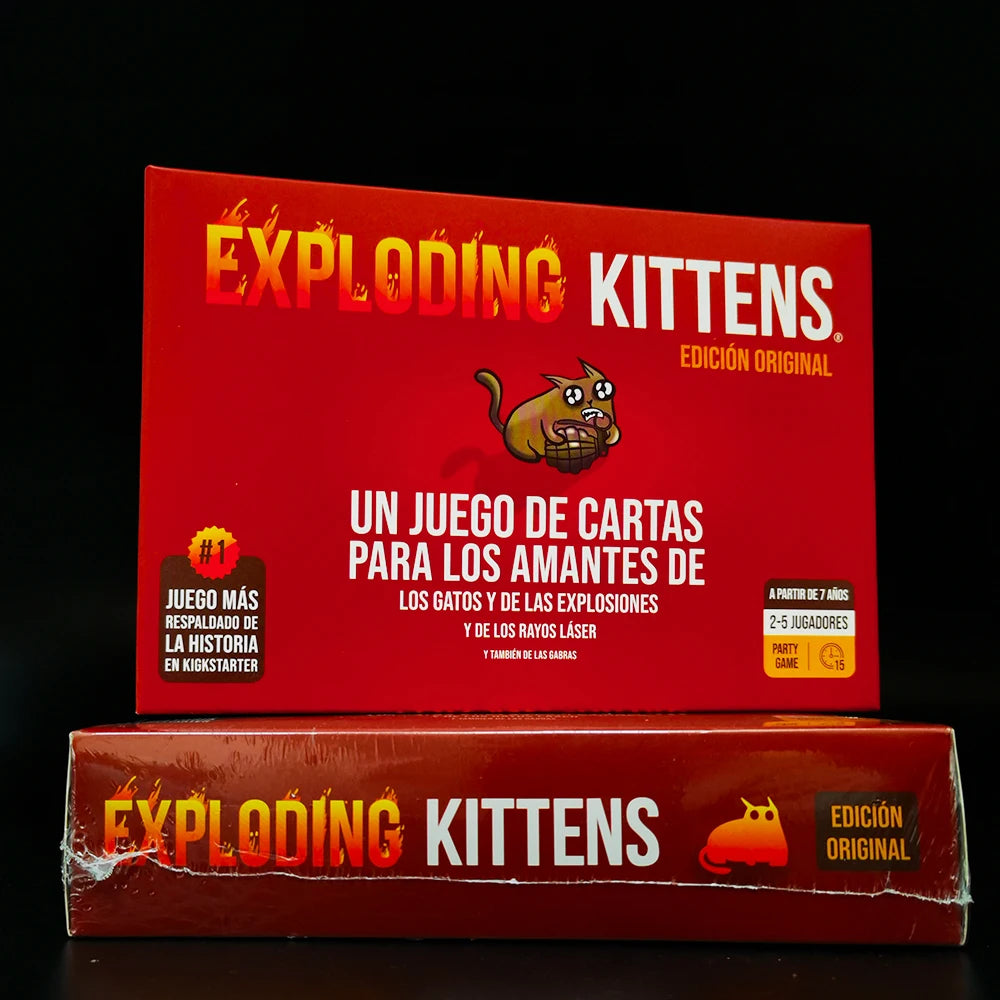 لعبة لوحة Exploding Kittens لحفلة عائلية، لعبة ورق للكبار والصغار مناسبة كهدية في العطلات