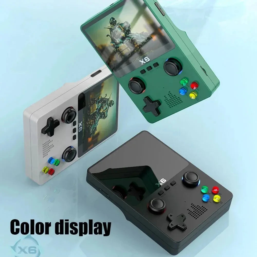 2024 New X6 3.5Inch IPS Screen Handheld Game Player Dual Joystick 11 Simulators GBA Video Game Console for Kids Gifts