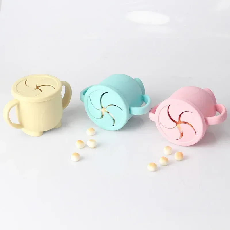 Kids Cup Silicone Food Storage Box Solid Color Baby Sippy Cup Portable Children Snacks Container with Lid Scale BPA Free 200ml