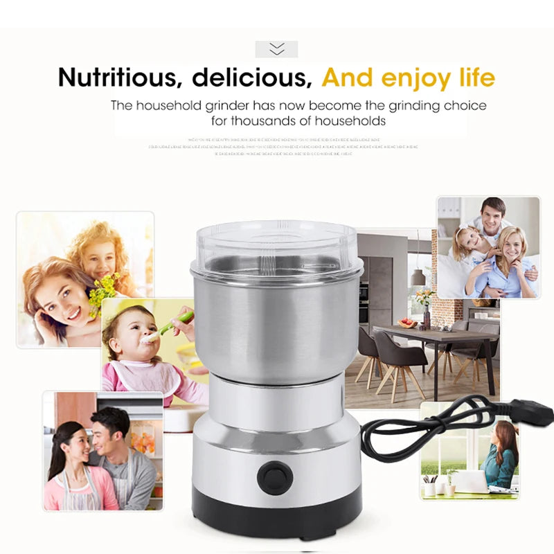 Mini Electric Grinder Household 300ml Ultrafine Baby Food Pulverizer Coffee Grinder Spice Pepper Grinder Grain Mill 2/4 Blades