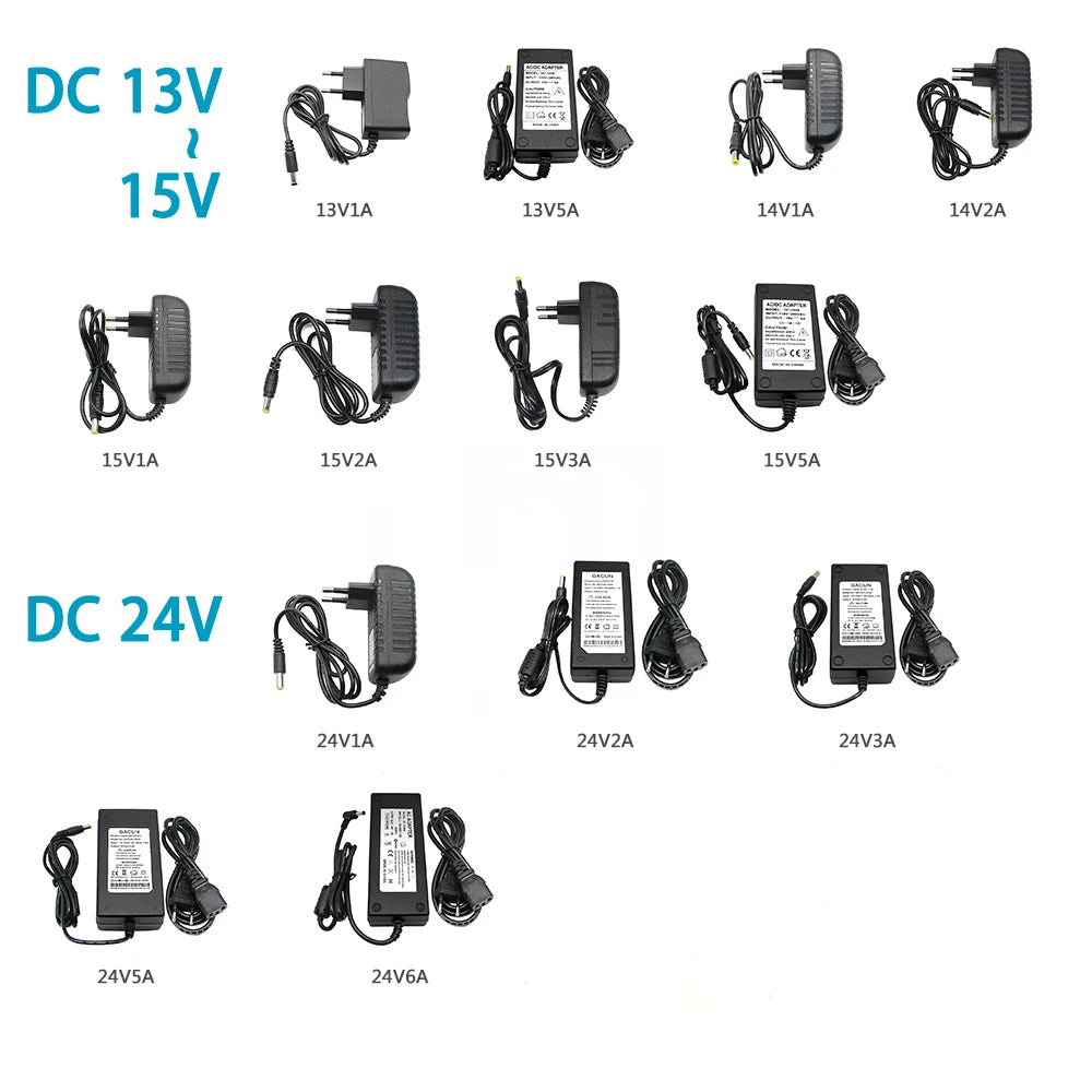 AC DC 5V 6V 8V 9V 10V 12V 13V 14V 15V 24V Power Supply Adapter 1A 2A 3A 5A 6A 8A 220V To 12V Universal Charger For LED Driver